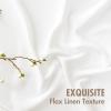 MIULEE Faux Linen Curtains 84 Inch Length 2 Panels Natural Burnt Orange Semi Sheer Curtain with Back Tab Rod Pocket, Light Filtering Window Privacy Burlap Drapes for Living Room Bedroom 42W x 84L(Heathered White)