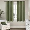 MIULEE Faux Linen Curtains 84 Inch Length 2 Panels Natural Burnt Orange Semi Sheer Curtain with Back Tab Rod Pocket, Light Filtering Window Privacy Burlap Drapes for Living Room Bedroom 42W x 84L(Olive Green)