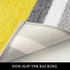 MIULEE Fluffy Bathroom Rugs Bath Mats Rugs Microfiber Striped Shower Rug Absorbent, Soft and Plush Machine Washable Non Slip Carpet Quick Dry for Bathroom Floor Tub, 16×24 Inch, Yellow-Grey(Yellow-grey)
