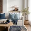 MIULEE Green and White Pillow Covers Pack of 4 Christmas Decorative Natural Solid Throw Pillow Covers Soft Accent Boho Farmhouse Couch Pillowcases Modern Decor for Living Room Bed Sofa 18×18 Inch(Blue)