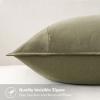 MIULEE Green and White Pillow Covers Pack of 4 Christmas Decorative Natural Solid Throw Pillow Covers Soft Accent Boho Farmhouse Couch Pillowcases Modern Decor for Living Room Bed Sofa 18×18 Inch(Neutral Green)
