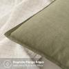 MIULEE Green and White Pillow Covers Pack of 4 Christmas Decorative Natural Solid Throw Pillow Covers Soft Accent Boho Farmhouse Couch Pillowcases Modern Decor for Living Room Bed Sofa 18×18 Inch(Neutral Green)