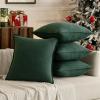 MIULEE Green and White Pillow Covers Pack of 4 Christmas Decorative Natural Solid Throw Pillow Covers Soft Accent Boho Farmhouse Couch Pillowcases Modern Decor for Living Room Bed Sofa 18×18 Inch(Green)