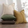MIULEE Green and White Pillow Covers Pack of 4 Christmas Decorative Natural Solid Throw Pillow Covers Soft Accent Boho Farmhouse Couch Pillowcases Modern Decor for Living Room Bed Sofa 18×18 Inch(Neutral Green/Brown)