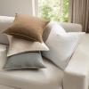 MIULEE Green and White Pillow Covers Pack of 4 Christmas Decorative Natural Solid Throw Pillow Covers Soft Accent Boho Farmhouse Couch Pillowcases Modern Decor for Living Room Bed Sofa 18×18 Inch(Neutral)