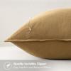 MIULEE Green and White Pillow Covers Pack of 4 Christmas Decorative Natural Solid Throw Pillow Covers Soft Accent Boho Farmhouse Couch Pillowcases Modern Decor for Living Room Bed Sofa 18×18 Inch(Neutral Gold/Brown)