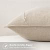 MIULEE Green and White Pillow Covers Pack of 4 Christmas Decorative Natural Solid Throw Pillow Covers Soft Accent Boho Farmhouse Couch Pillowcases Modern Decor for Living Room Bed Sofa 18×18 Inch(Neutral Cream/Gray)