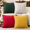 MIULEE Green and White Pillow Covers Pack of 4 Christmas Decorative Natural Solid Throw Pillow Covers Soft Accent Boho Farmhouse Couch Pillowcases Modern Decor for Living Room Bed Sofa 18×18 Inch(Christmas Red/Green)