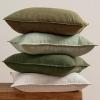 MIULEE Green and White Pillow Covers Pack of 4 Christmas Decorative Natural Solid Throw Pillow Covers Soft Accent Boho Farmhouse Couch Pillowcases Modern Decor for Living Room Bed Sofa 18×18 Inch(Green and White)