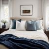 MIULEE Green and White Pillow Covers Pack of 4 Christmas Decorative Natural Solid Throw Pillow Covers Soft Accent Boho Farmhouse Couch Pillowcases Modern Decor for Living Room Bed Sofa 18×18 Inch(Blue)