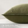 MIULEE Green and White Pillow Covers Pack of 4 Christmas Decorative Natural Solid Throw Pillow Covers Soft Accent Boho Farmhouse Couch Pillowcases Modern Decor for Living Room Bed Sofa 18×18 Inch(Olive Green)