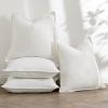 MIULEE Green and White Pillow Covers Pack of 4 Christmas Decorative Natural Solid Throw Pillow Covers Soft Accent Boho Farmhouse Couch Pillowcases Modern Decor for Living Room Bed Sofa 18×18 Inch(Cream)