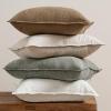 MIULEE Green and White Pillow Covers Pack of 4 Christmas Decorative Natural Solid Throw Pillow Covers Soft Accent Boho Farmhouse Couch Pillowcases Modern Decor for Living Room Bed Sofa 18×18 Inch(Neutral)
