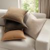 MIULEE Green and White Pillow Covers Pack of 4 Christmas Decorative Natural Solid Throw Pillow Covers Soft Accent Boho Farmhouse Couch Pillowcases Modern Decor for Living Room Bed Sofa 18×18 Inch(Neutral Brown)
