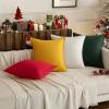 MIULEE Green and White Pillow Covers Pack of 4 Christmas Decorative Natural Solid Throw Pillow Covers Soft Accent Boho Farmhouse Couch Pillowcases Modern Decor for Living Room Bed Sofa 18×18 Inch(Christmas Red/Green)