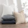 MIULEE Green and White Pillow Covers Pack of 4 Christmas Decorative Natural Solid Throw Pillow Covers Soft Accent Boho Farmhouse Couch Pillowcases Modern Decor for Living Room Bed Sofa 18×18 Inch(Neutral Cream/Gray)