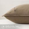 MIULEE Green and White Pillow Covers Pack of 4 Christmas Decorative Natural Solid Throw Pillow Covers Soft Accent Boho Farmhouse Couch Pillowcases Modern Decor for Living Room Bed Sofa 18×18 Inch(Neutral Navy)