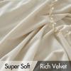 MIULEE Hot Pink Velvet Curtains 84 inches 2 Panels – Luxury Room Darkening Window Drapes for Bedroom Living Room Thermal Insulated Super Soft Blackout, Back Tab Rod Pocket Pinch Pleated, W52 x L84(Cream)