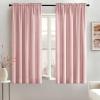 MIULEE Hunter Green Privacy Sheer Curtains That Let Light in 84 Inches Long Non-See-Through Semi Sheer Curtain Light Filtering Window Curtains Christmas Drapes for Living Room Bedroom 2 Panels Set(Baby Pink)