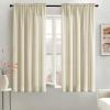 MIULEE Hunter Green Privacy Sheer Curtains That Let Light in 84 Inches Long Non-See-Through Semi Sheer Curtain Light Filtering Window Curtains Christmas Drapes for Living Room Bedroom 2 Panels Set(Cream Beige)