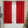 MIULEE Hunter Green Privacy Sheer Curtains That Let Light in 84 Inches Long Non-See-Through Semi Sheer Curtain Light Filtering Window Curtains Christmas Drapes for Living Room Bedroom 2 Panels Set(Red)
