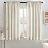 MIULEE Hunter Green Privacy Sheer Curtains That Let Light in 84 Inches Long Non-See-Through Semi Sheer Curtain Light Filtering Window Curtains Christmas Drapes for Living Room Bedroom 2 Panels Set(Ivory)