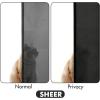 MIULEE Hunter Green Privacy Sheer Curtains That Let Light in 84 Inches Long Non-See-Through Semi Sheer Curtain Light Filtering Window Curtains Christmas Drapes for Living Room Bedroom 2 Panels Set(Black)