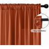 MIULEE Hunter Green Privacy Sheer Curtains That Let Light in 90 Inches Long Non-See-Through Semi Sheer Curtain Light Filtering Window Christmas Drapes for Living Room Bedroom 2 Panels Set 42 X 90(Burnt Orange)
