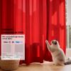 MIULEE Hunter Green Privacy Sheer Curtains That Let Light in 90 Inches Long Non-See-Through Semi Sheer Curtain Light Filtering Window Christmas Drapes for Living Room Bedroom 2 Panels Set 42 X 90(Red)