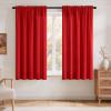 MIULEE Hunter Green Privacy Sheer Curtains That Let Light in 90 Inches Long Non-See-Through Semi Sheer Curtain Light Filtering Window Christmas Drapes for Living Room Bedroom 2 Panels Set 42 X 90(Red)