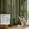 MIULEE Hunter Green Privacy Sheer Curtains That Let Light in 90 Inches Long Non-See-Through Semi Sheer Curtain Light Filtering Window Christmas Drapes for Living Room Bedroom 2 Panels Set 42 X 90(Olive Green)