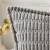 MIULEE Light Grey Corduroy Decorative Throw Pillow Covers Pack of 2 Soft Striped Pillows Pillowcases with Broad Edge Winter Modern Boho Home Decor for Couch Sofa Bed 18×18 Inch(Light Grey)