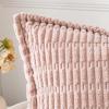 MIULEE Light Grey Corduroy Decorative Throw Pillow Covers Pack of 2 Soft Striped Pillows Pillowcases with Broad Edge Winter Modern Boho Home Decor for Couch Sofa Bed 18×18 Inch(Pink)