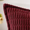 MIULEE Light Grey Corduroy Decorative Throw Pillow Covers Pack of 2 Soft Striped Pillows Pillowcases with Broad Edge Winter Modern Boho Home Decor for Couch Sofa Bed 18×18 Inch(Burgundy)