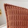 MIULEE Light Grey Corduroy Decorative Throw Pillow Covers Pack of 2 Soft Striped Pillows Pillowcases with Broad Edge Winter Modern Boho Home Decor for Couch Sofa Bed 18×18 Inch(Rust)