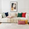 MIULEE Light Grey Corduroy Decorative Throw Pillow Covers Pack of 2 Soft Striped Pillows Pillowcases with Broad Edge Winter Modern Boho Home Decor for Couch Sofa Bed 18×18 Inch(Green)