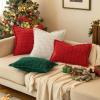 MIULEE Light Grey Corduroy Decorative Throw Pillow Covers Pack of 2 Soft Striped Pillows Pillowcases with Broad Edge Winter Modern Boho Home Decor for Couch Sofa Bed 18×18 Inch(Pure White)