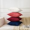 MIULEE Light Grey Corduroy Decorative Throw Pillow Covers Pack of 2 Soft Striped Pillows Pillowcases with Broad Edge Winter Modern Boho Home Decor for Couch Sofa Bed 18×18 Inch(Burgundy)