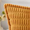 MIULEE Light Grey Corduroy Decorative Throw Pillow Covers Pack of 2 Soft Striped Pillows Pillowcases with Broad Edge Winter Modern Boho Home Decor for Couch Sofa Bed 18×18 Inch(Gold Yellow)