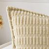 MIULEE Light Grey Corduroy Decorative Throw Pillow Covers Pack of 2 Soft Striped Pillows Pillowcases with Broad Edge Winter Modern Boho Home Decor for Couch Sofa Bed 18×18 Inch(Beige)