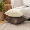 MIULEE Light Purple Throw Pillow Covers 20×20 Set of 2 Spring Decorative Farmhouse Couch Throw Pillows Boho Shells Cute Soft Plush Wool Winter Pillowcases for Bedroom Living Room Sofa(Beige)