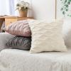 MIULEE Light Purple Throw Pillow Covers 20×20 Set of 2 Spring Decorative Farmhouse Couch Throw Pillows Boho Shells Cute Soft Plush Wool Winter Pillowcases for Bedroom Living Room Sofa(Cream White)