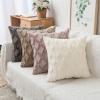 MIULEE Light Purple Throw Pillow Covers 20×20 Set of 2 Spring Decorative Farmhouse Couch Throw Pillows Boho Shells Cute Soft Plush Wool Winter Pillowcases for Bedroom Living Room Sofa(Cream White)