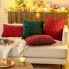 MIULEE Light Purple Throw Pillow Covers 20×20 Set of 2 Spring Decorative Farmhouse Couch Throw Pillows Boho Shells Cute Soft Plush Wool Winter Pillowcases for Bedroom Living Room Sofa(Red)