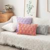 MIULEE Light Purple Throw Pillow Covers 20×20 Set of 2 Spring Decorative Farmhouse Couch Throw Pillows Boho Shells Cute Soft Plush Wool Winter Pillowcases for Bedroom Living Room Sofa(Coral Red)