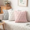 MIULEE Light Purple Throw Pillow Covers 20×20 Set of 2 Spring Decorative Farmhouse Couch Throw Pillows Boho Shells Cute Soft Plush Wool Winter Pillowcases for Bedroom Living Room Sofa(Light Pink)