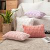 MIULEE Light Purple Throw Pillow Covers 20×20 Set of 2 Spring Decorative Farmhouse Couch Throw Pillows Boho Shells Cute Soft Plush Wool Winter Pillowcases for Bedroom Living Room Sofa(Light Purple)