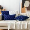 MIULEE Light Purple Throw Pillow Covers 20×20 Set of 2 Spring Decorative Farmhouse Couch Throw Pillows Boho Shells Cute Soft Plush Wool Winter Pillowcases for Bedroom Living Room Sofa(Dark Blue)