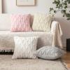 MIULEE Light Purple Throw Pillow Covers 20×20 Set of 2 Spring Decorative Farmhouse Couch Throw Pillows Boho Shells Cute Soft Plush Wool Winter Pillowcases for Bedroom Living Room Sofa(Light Gray)