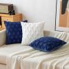 MIULEE Light Purple Throw Pillow Covers 20×20 Set of 2 Spring Decorative Farmhouse Couch Throw Pillows Boho Shells Cute Soft Plush Wool Winter Pillowcases for Bedroom Living Room Sofa(Dark Blue)